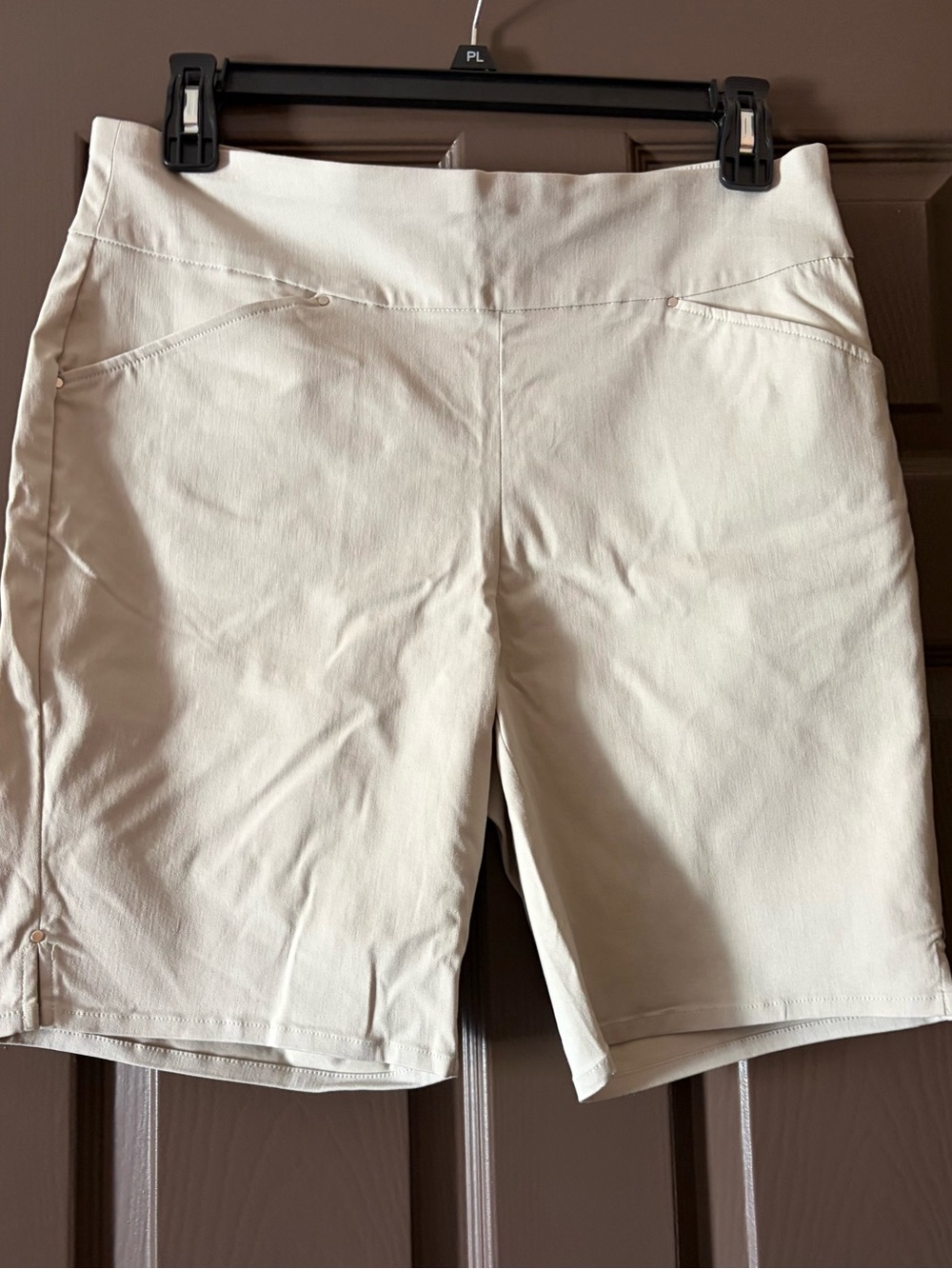 INC International Concepts Cream Mid-Length Stretch Shorts
